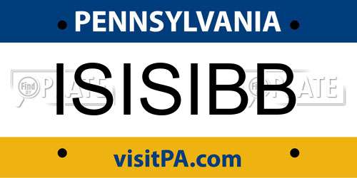 ISISIBB Pennsylvania License Plate