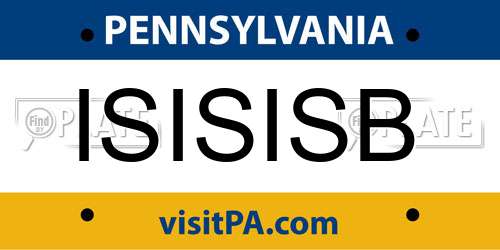 ISISISB Pennsylvania License Plate