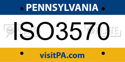 ISO3570 Pennsylvania License Plate