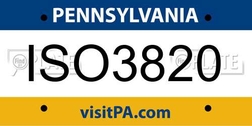 ISO3820 Pennsylvania License Plate