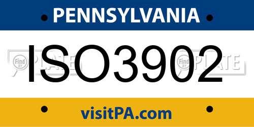 ISO3902 Pennsylvania License Plate
