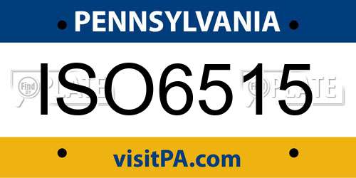 ISO6515 Pennsylvania License Plate