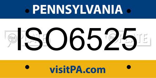 ISO6525 Pennsylvania License Plate