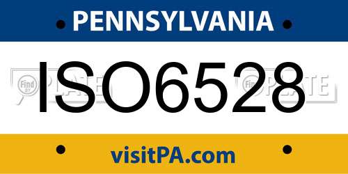 ISO6528 Pennsylvania License Plate