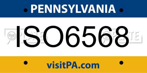 ISO6568 Pennsylvania License Plate