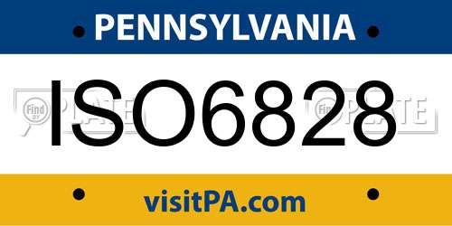 ISO6828 Pennsylvania License Plate