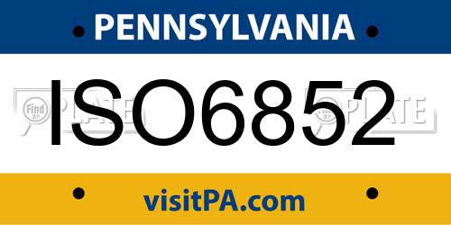 ISO6852 Pennsylvania License Plate