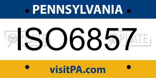 ISO6857 Pennsylvania License Plate