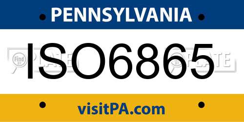 ISO6865 Pennsylvania License Plate
