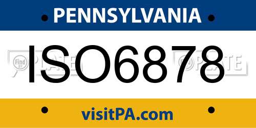 ISO6878 Pennsylvania License Plate
