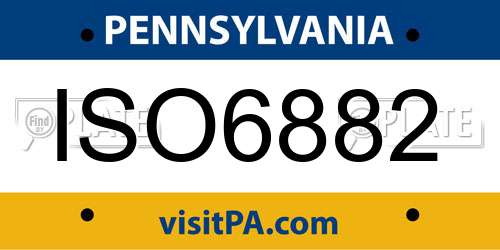 ISO6882 Pennsylvania License Plate
