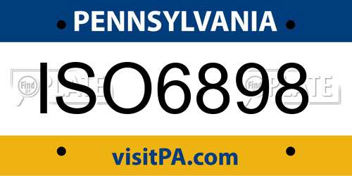 ISO6898 Pennsylvania License Plate