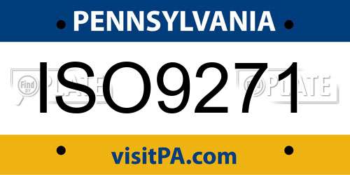 ISO9271 Pennsylvania License Plate