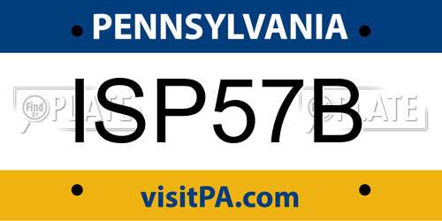 ISP57B Pennsylvania License Plate