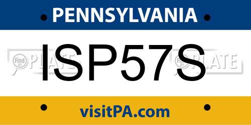 ISP57S Pennsylvania License Plate
