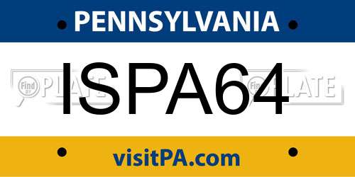 ISPA64 Pennsylvania License Plate
