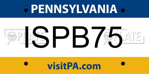ISPB75 Pennsylvania License Plate