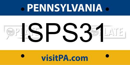 ISPS31 Pennsylvania License Plate