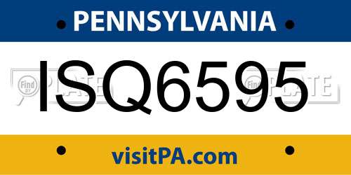 ISQ6595 Pennsylvania License Plate