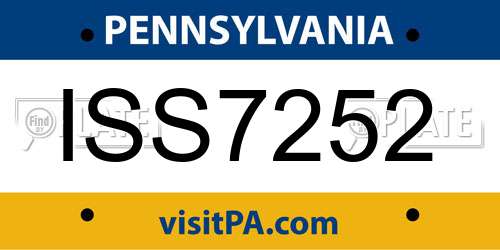 ISS7252 Pennsylvania License Plate