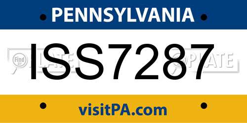 ISS7287 Pennsylvania License Plate