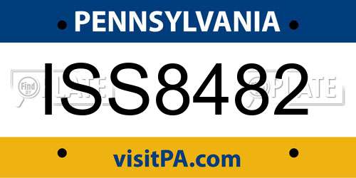 ISS8482 Pennsylvania License Plate
