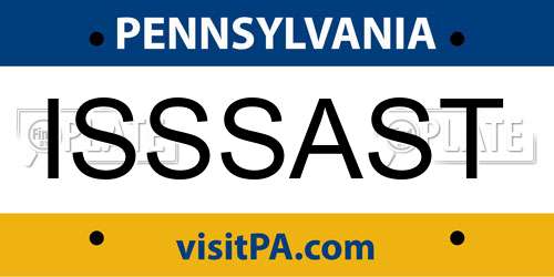 ISSSAST Pennsylvania License Plate