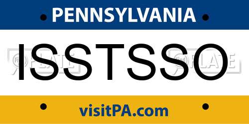 ISSTSSO Pennsylvania License Plate