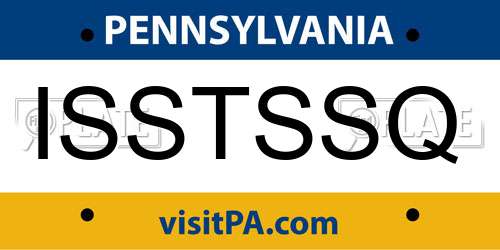 ISSTSSQ Pennsylvania License Plate