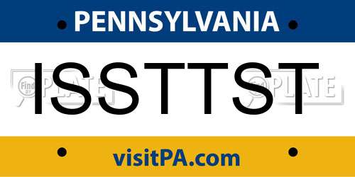 ISSTTST Pennsylvania License Plate
