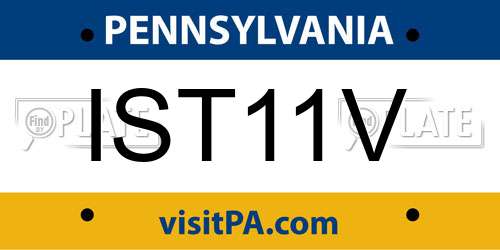 IST11V Pennsylvania License Plate