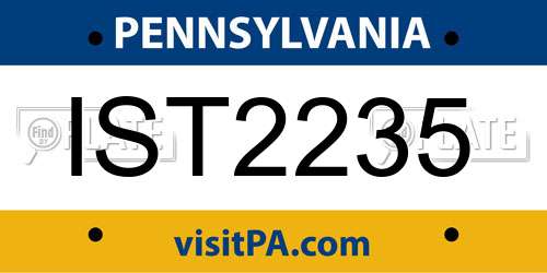 IST2235 Pennsylvania License Plate