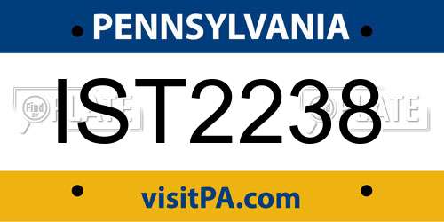 IST2238 Pennsylvania License Plate