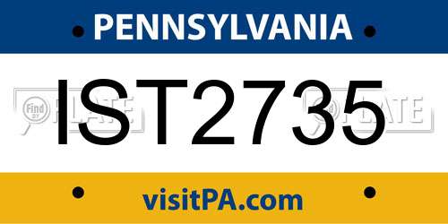 IST2735 Pennsylvania License Plate