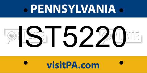IST5220 Pennsylvania License Plate