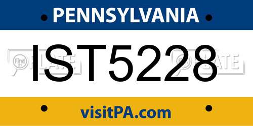 IST5228 Pennsylvania License Plate