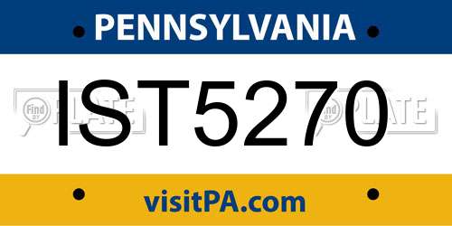 IST5270 Pennsylvania License Plate