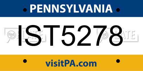 IST5278 Pennsylvania License Plate