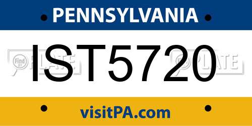 IST5720 Pennsylvania License Plate