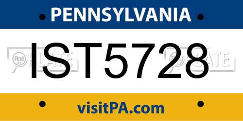 IST5728 Pennsylvania License Plate