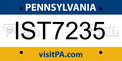 IST7235 Pennsylvania License Plate
