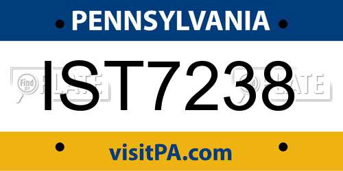 IST7238 Pennsylvania License Plate