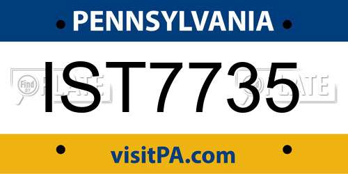 IST7735 Pennsylvania License Plate