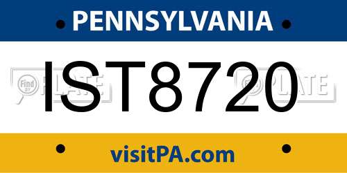 IST8720 Pennsylvania License Plate