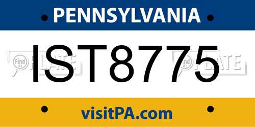 IST8775 Pennsylvania License Plate