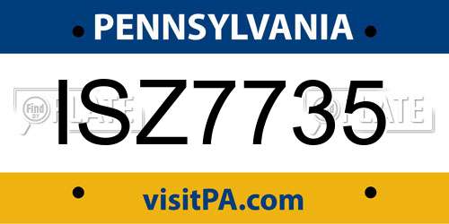 ISZ7735 Pennsylvania License Plate