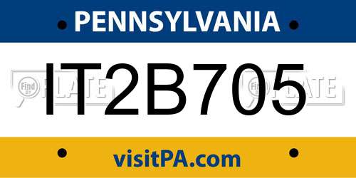 IT2B705 Pennsylvania License Plate
