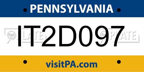 IT2D097 Pennsylvania License Plate
