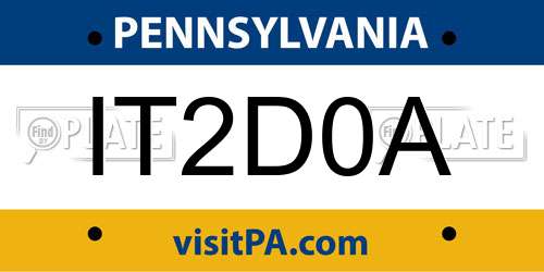 IT2D0A Pennsylvania License Plate