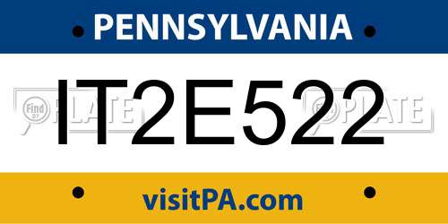 IT2E522 Pennsylvania License Plate